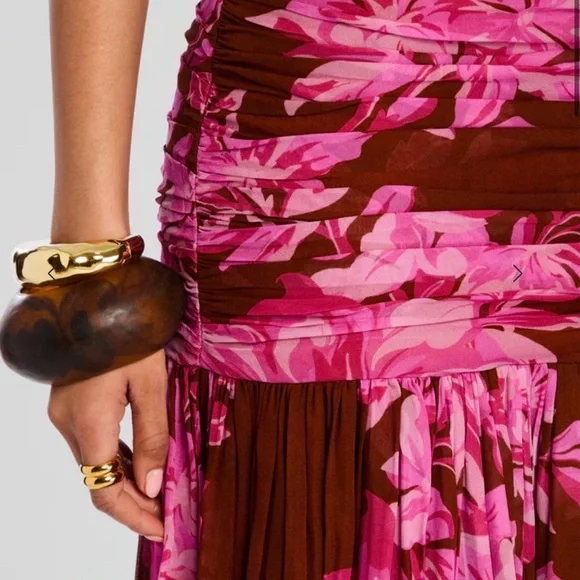 Retrofete Floral Strapless Maxi Dress